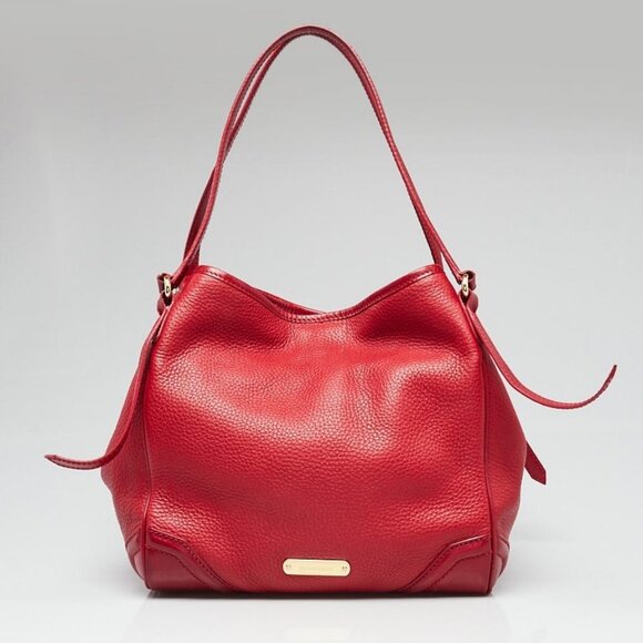 Burberry Red Leather Canterbury Tote Bag - Picture 2 of 11